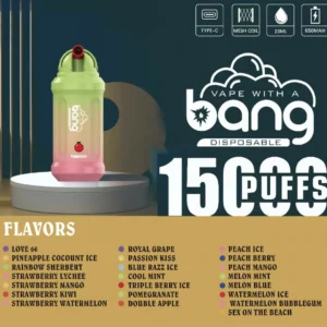 Оптова оптова торгівля Bang 15000 Puffs 0% 2% 3% 5% Нікотин Оригінальний заводський одноразовий вейп