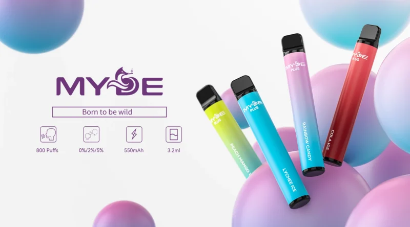 EU Raktár Top Eladó MYDE Plus 800 Puff 3,2 ml 0% 2% 5% Nikotin 22 ízű 550 mAh Nagykereskedelmi Eredeti Gyári eldobható Vape Pen