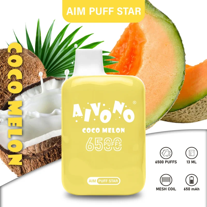 Vroča prodaja Aivono Aim Puffstar 6500 Puffs Mesh Coil 13 ml 400 mAh Type-C baterija za polnjenje na debelo, tovarniško pisalo za enkratno uporabo