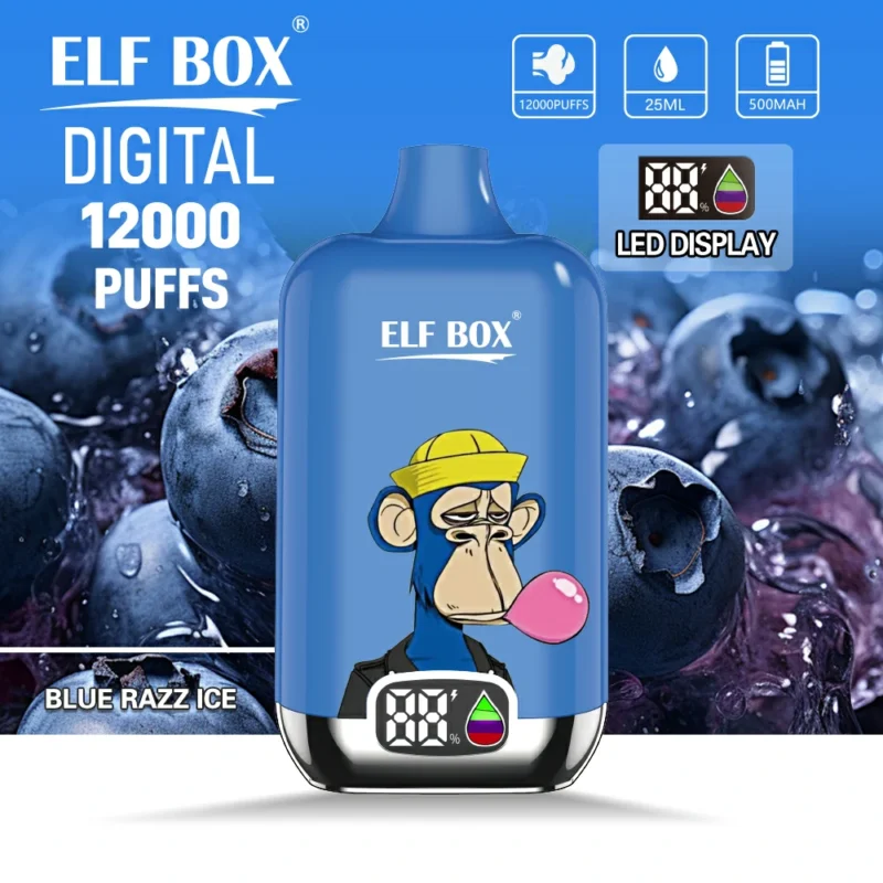 Original EU Warehouse ELF BOX Digital 12000 Puffs 25ml 0 2 3 5 Nic Wholesale Factory Disposable Vape With Display Screen 5