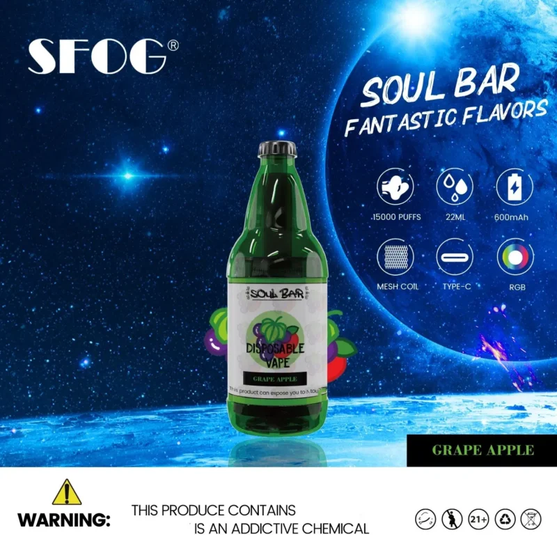 Original Factory Sfog Soul Bar 15000 Puffar 22ml 600mAh 5 Nicotine Disponibel Vape Pen 6