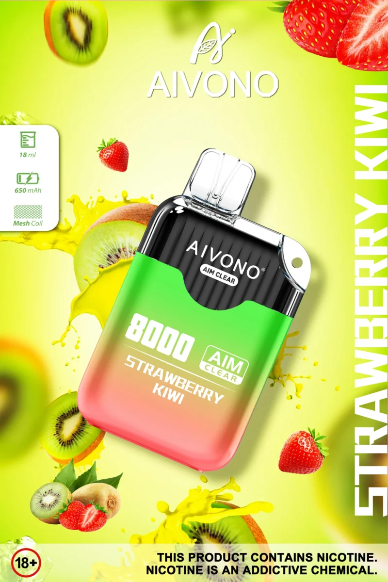 Preço de fábrica por atacado original Aivono Aim Clear 8000 Puffs 0% 2% 5% Nicotina 18ml Vape descartável