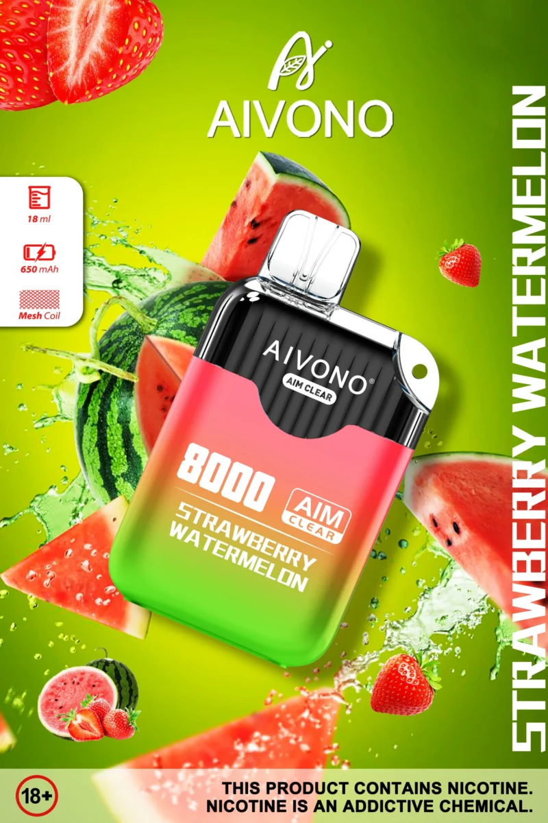 Preço de fábrica por atacado original Aivono Aim Clear 8000 Puffs 0 2 5 Nicotina 18ml Vape descartável 8 em escala