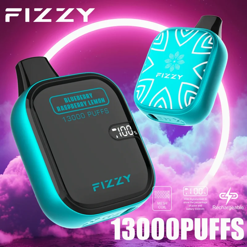 Benzersiz Tasarım Fizzy Boom 13000 Puffs 21ml Örgü Bobin 2 5 LCD Ekranlı Nikotin Toptan Tek Kullanımlık Vape 10