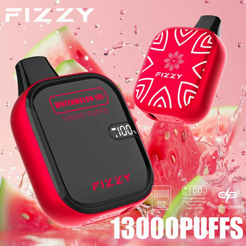 Diseño único Fizzy Boom 13000 Puffs 21ml Mesh Coil 2% 5% Nicotina Vape desechable al por mayor con pantalla LCD