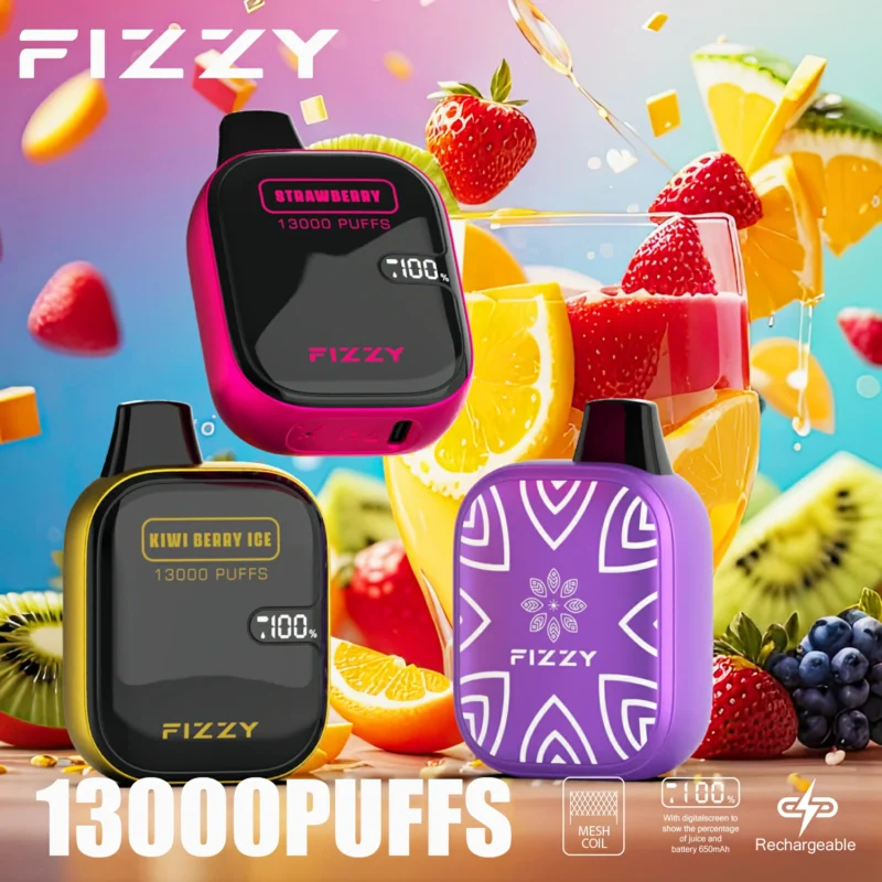 Уникальный дизайн Fizzy Boom 13000 затяжек 21 мл сетчатая катушка 2 5 никотиновая оптовая продажа одноразовая вейп с ЖК-экраном 2