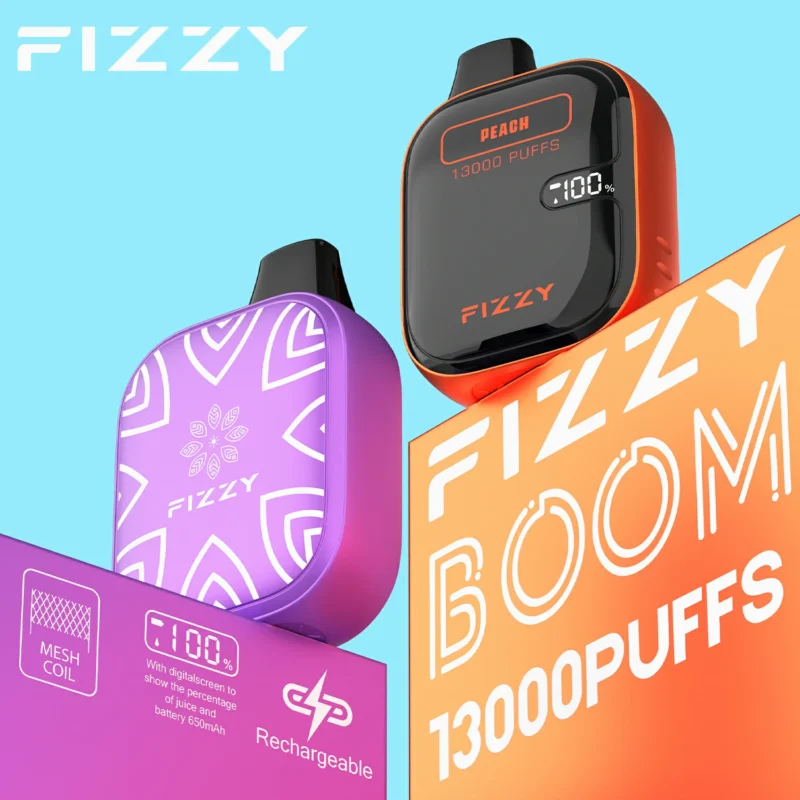 Уникальный дизайн Fizzy Boom 13000 затяжек 21 мл сетчатая катушка 2 5 никотиновая оптовая продажа одноразовая вейп с ЖК-экраном 3