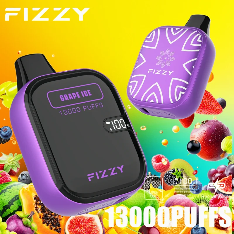 Benzersiz Tasarım Fizzy Boom 13000 Puffs 21ml Örgü Bobin 2 5 LCD Ekranlı Nikotin Toptan Tek Kullanımlık Vape 8