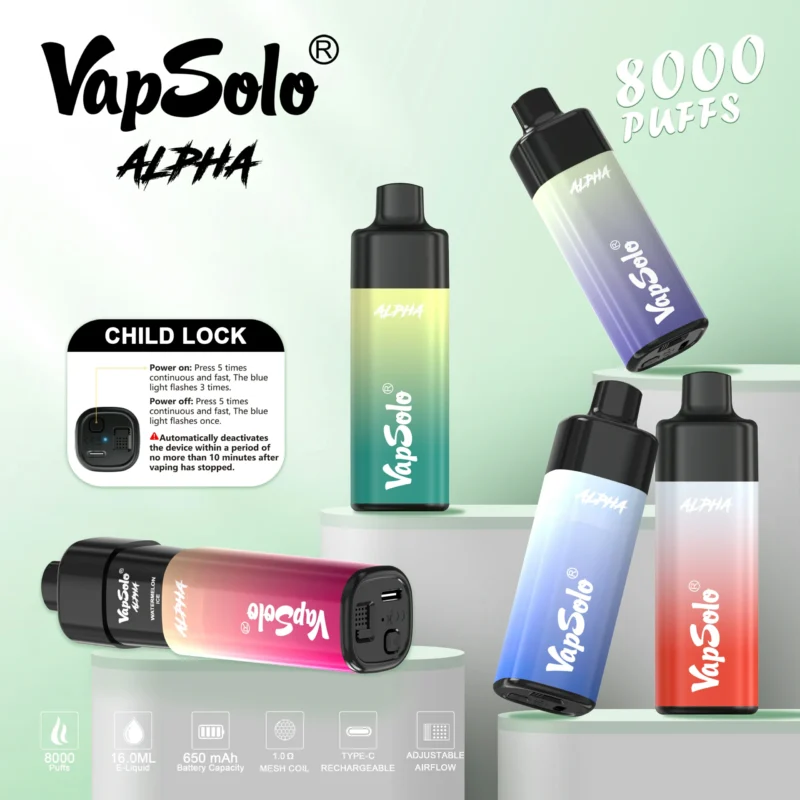 Vapsolo Alpha 8000 Puffs Vape 7 1 w skali