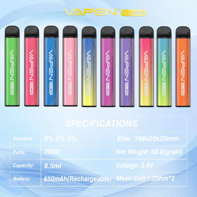 Vasy Vapen 3000 Puffs 22ml 0 2 5 Nikotinas 1000mAh Originalus gamyklinis didmeninis vienkartinis Vape 6