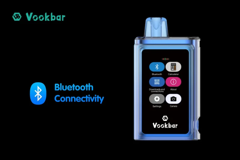 Vookbar Cyber ​​Pro 30000 Puffs Veleprodajni originalni tovarniški Vape Pen za enkratno uporabo z dvojno mrežasto tuljavo, zaslon na dotik, otroška ključavnica Bluetooth Connect 3