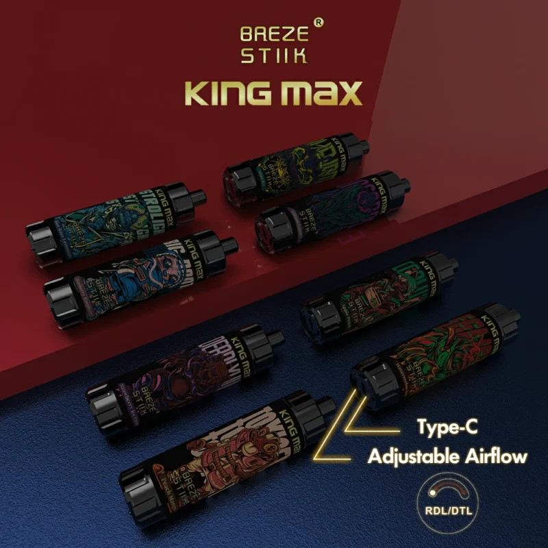 Breze Stiik King Max 10000 sopros DTL Mesh Coil 20ml 0 1 Pena descartável original de Vape da nicotina com fluxo de ar ajustável 1