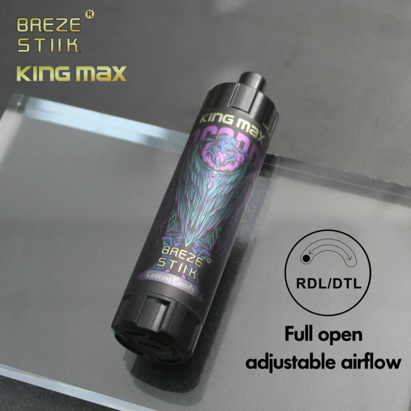 Breze Stiik King Max 10000 Puffs DTL Mesh Coil 20ml 0 1 Nicotina Original Caneta Vape Descartável Com Fluxo de Ar Ajustável 3 Escala