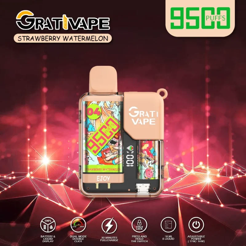 Grativape Ejoy 9500 Puffs 18ml 0% 2% 3% 5% Nicotină en-gros Vape Pen de unică folosință