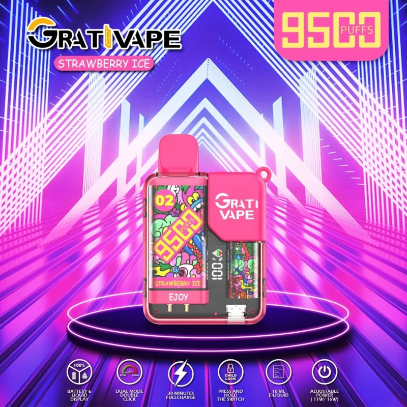 Grativape Ejoy 9500 Puffs 18ml 0% 2% 3% 5% Nicotină en-gros Vape Pen de unică folosință