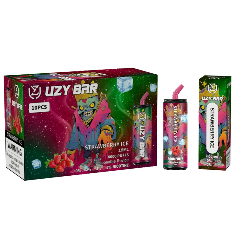 UZY Bar 8000 Puffs 0 2 3 5 Nikotiini 1100 mAh Type C ladattava akkuverkkokela Alkuperäinen kertakäyttöinen vape-kynä RGB-valolla 2