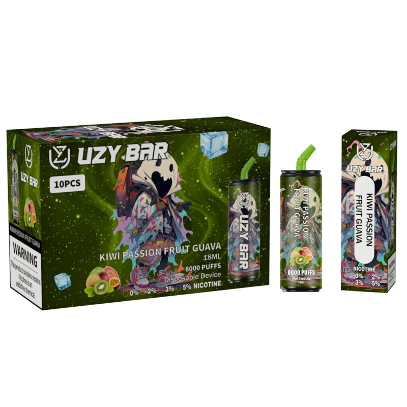 UZY Bar 8000 Puffs 0 2 3 5 Nikotiini 1100 mAh Type C ladattava akkuverkkokela Alkuperäinen kertakäyttöinen vape-kynä RGB-valolla 3