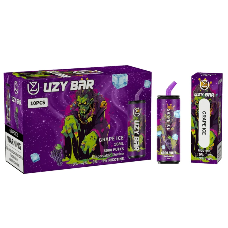 UZY Bar 8000 Puffs 0 2 3 5 Nikotiini 1100 mAh Type C ladattava akkuverkkokela Alkuperäinen kertakäyttöinen vape-kynä RGB-valolla 4