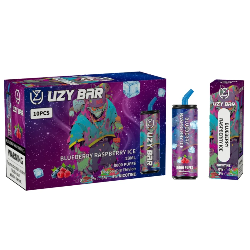 UZY Bar 8000 Puffs 0 2 3 5 Nikotiini 1100 mAh Type C ladattava akkuverkkokela Alkuperäinen kertakäyttöinen vape-kynä RGB-valolla 5