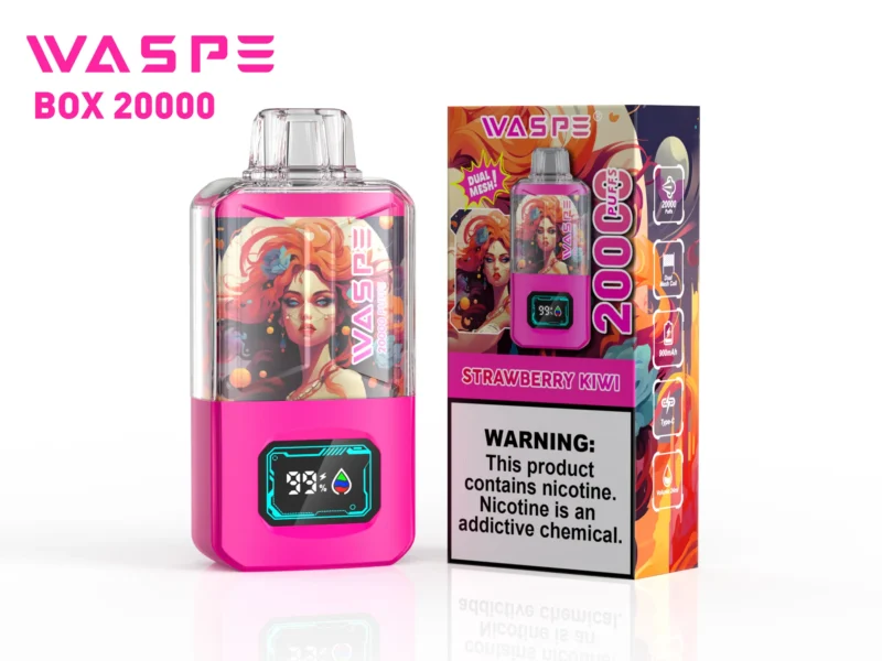 WASPE 20000 PUFFS Dual Mesh Box 0 2 3 5 Nicotine 24ml Dual Mesh Factory Original χονδρικής χονδρικής μαρκαδόρου ατμίσματος με οθόνη LCD 3