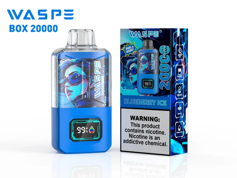 WASPE 20000 PUFFS Dual Mesh Box 0 2 3 5 Nicotine 24ml Dual Mesh Factory Original χονδρικής χονδρικής μαρκαδόρου ατμού με οθόνη LCD 6