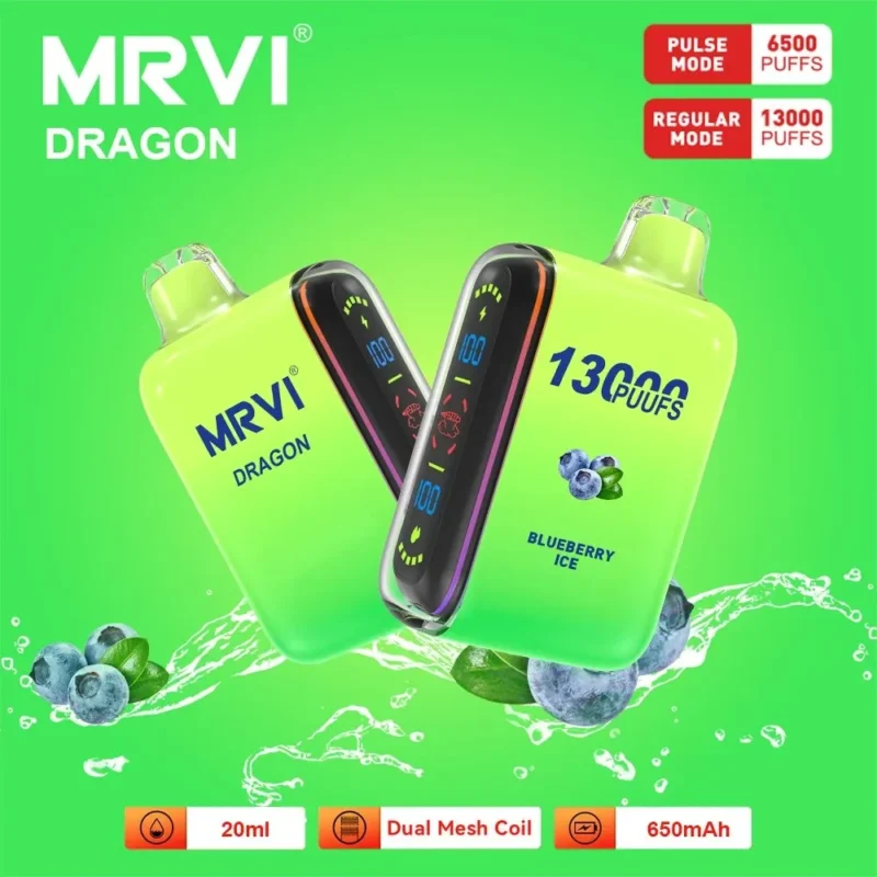 Hurtownia I Vape Mrvi Dragon 13000 Puffs Podwójna cewka siatkowa Akumulator Jednorazowe kapsuły Wape 1