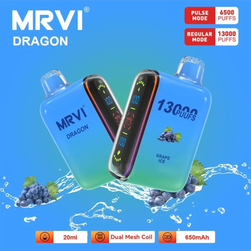 Hurtownia I Vape Mrvi Dragon 13000 Puffs Podwójna cewka siatkowa Akumulator Jednorazowe kapsuły Wape 3