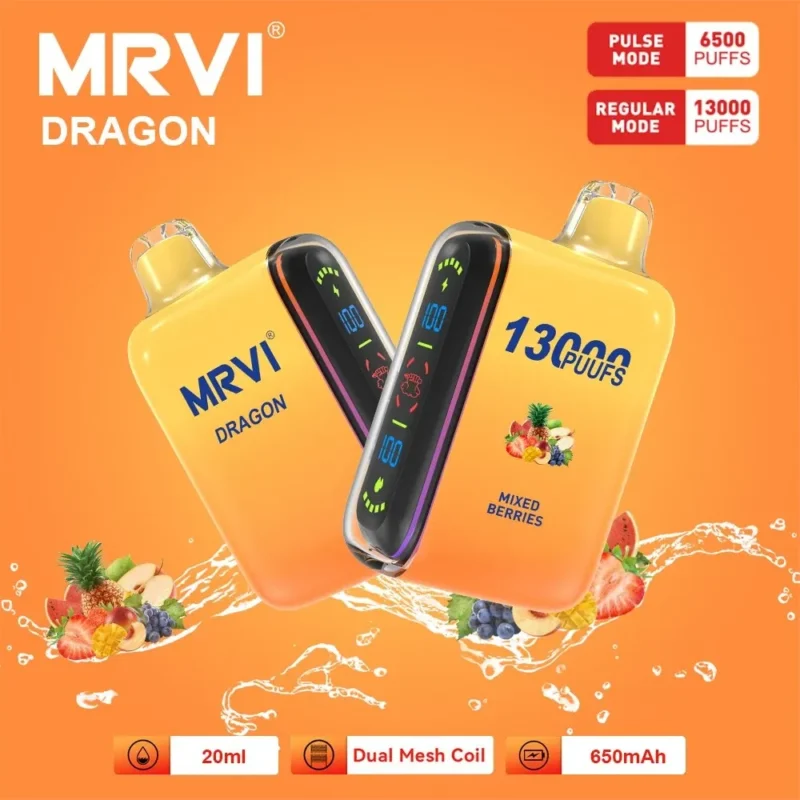 Hurtownia I Vape Mrvi Dragon 13000 Puffs Podwójna cewka siatkowa Akumulator Jednorazowe kapsuły Wape 4