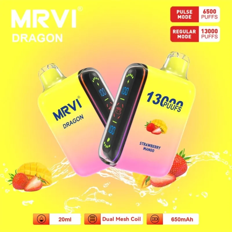 Hurtownia I Vape Mrvi Dragon 13000 Puffs Podwójna cewka siatkowa Akumulator Jednorazowe kapsuły Wape